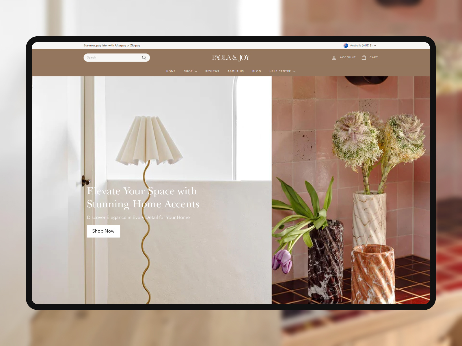 PAOLA & JOY -Homewares Website branding design ecommerce graphic design illustration logo shopify ui ux web design web development