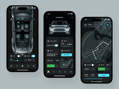 Electric Vehicle Mobile App Concept android app app design best app design ios mobile mobile app ui ui ui design