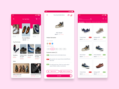 Footwear E-shop Application design e commerce shoes store ui