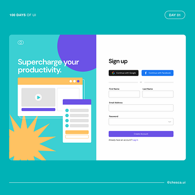 Daily UI: Day 1 - Sign Up Page graphic design ui