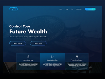 P2P Crypto Website cypto dark theme uiux website design