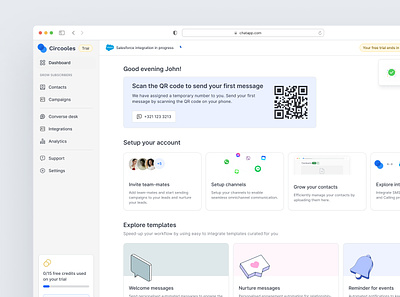 Dashboard and Multi-channel inbox for Omni-channel messaging App saas ux ui ux