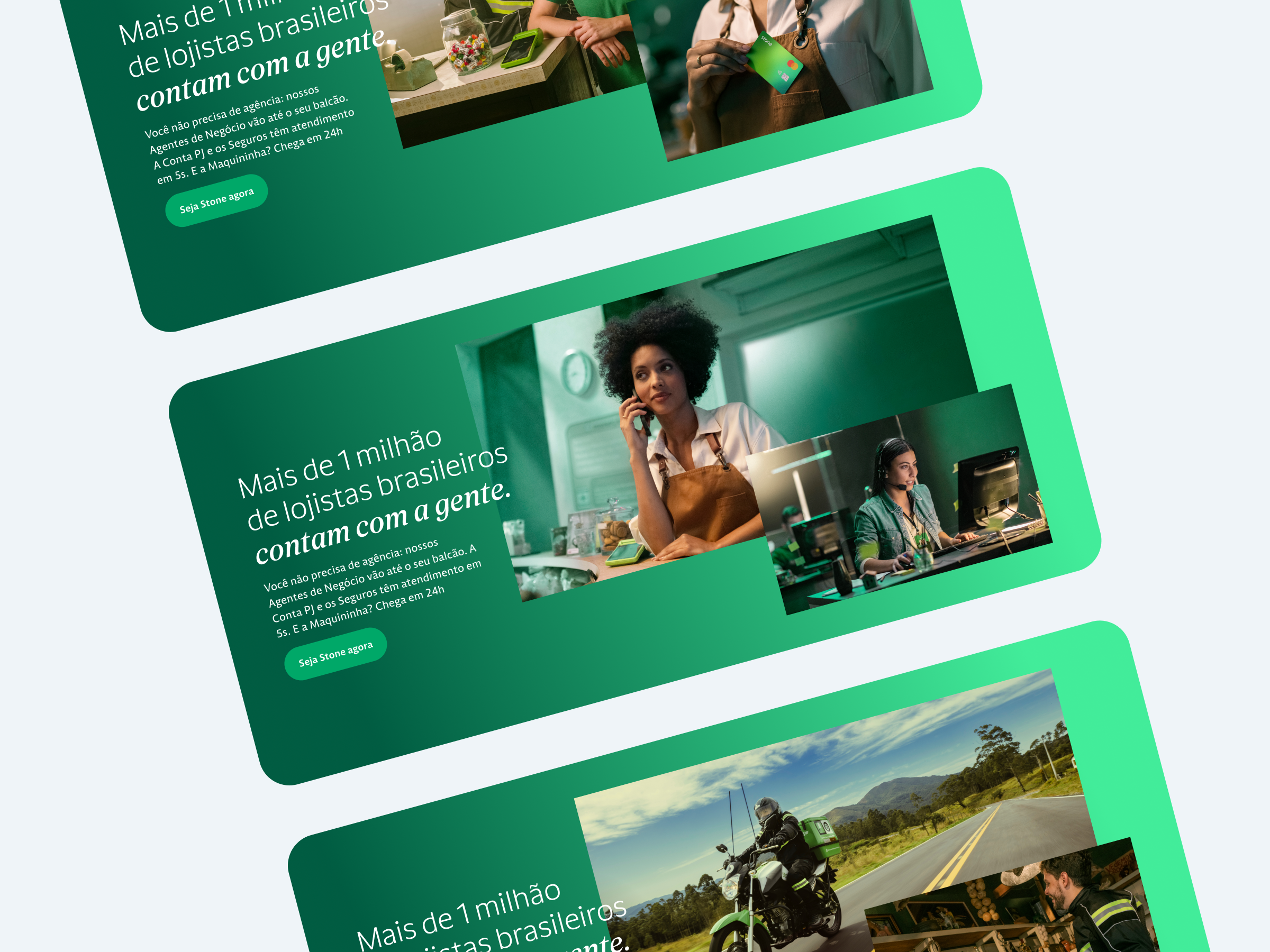 Stone, conta com a gente - Campaign desktop e commerce saas ui ux website