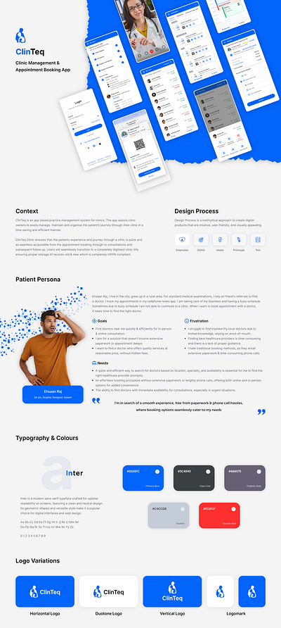 ClinTeq clinic management doctor app hospital management patient app product design receptionist software uxui design