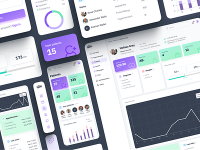 Healthcare Dashboard chart dashboard doctors ehr healthcare lighl medicine mobile patient ui