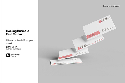 Floating Business Card Mockup display