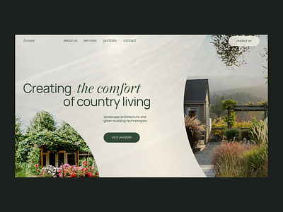 Design concept of landscape design studio design typography ui ux web design