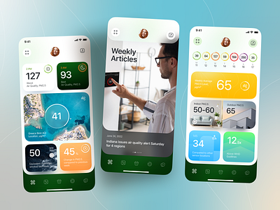 Air Quality Monitoring App air app air monitor air pollution air pollution check air quality android app design health ios mobile app mobile design product design statistics ui design ui ux ux design