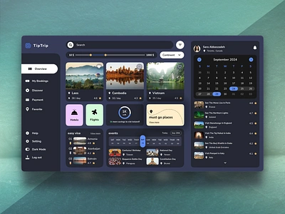 TipTrip a travel guide dashboard dashboard dashboard design design travel trip ui ui design user experience user interface ux web design website