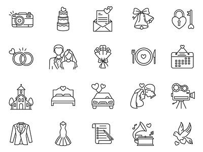 80 Wedding Icons graphicpear icon design icon set icons download illustration vector wedding wedding icon