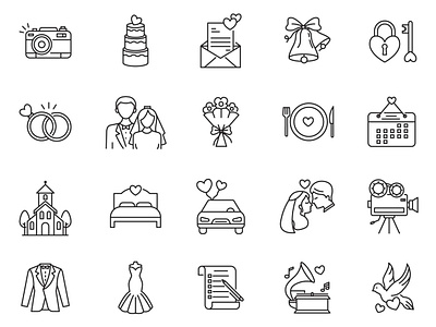 80 Wedding Icons graphicpear icon design icon set icons download illustration vector wedding wedding icon