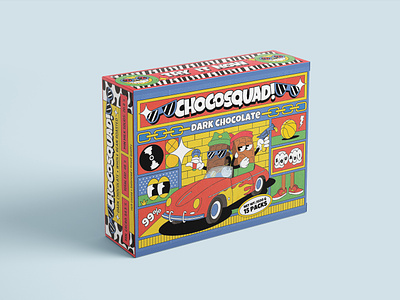 Design for "Chocosquad" Chocolate Boxes 1930 1930s box branding cartoon cartoon character chocolate design graphic design illustration old cartoon old school pack package rubber hose vintage