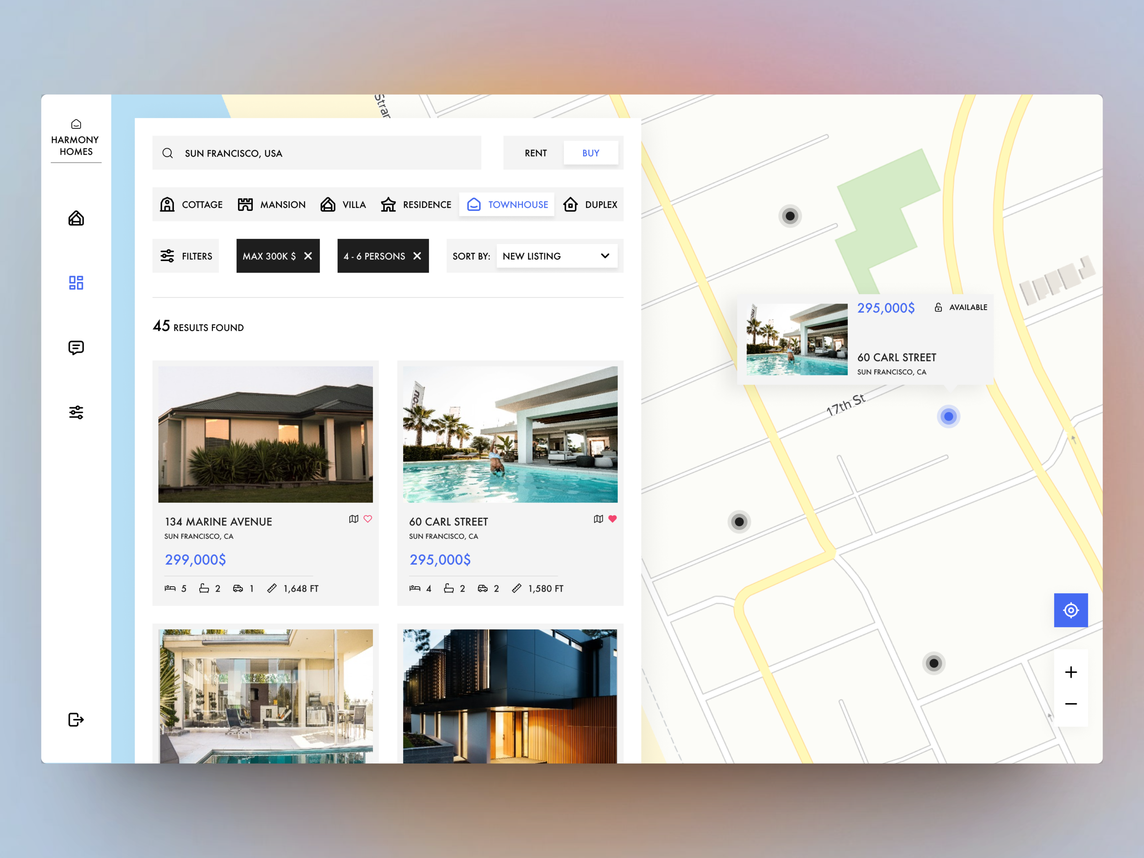 Real Estate Dashboard branding button dashboard design figma graphic design logo real estate ui ux web service web site