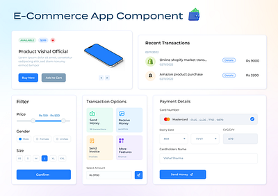 E-Commerce App Components branding graphic design product design ui ux