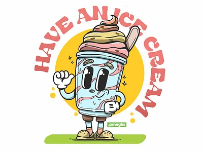 HAVE AN ICE CREAM artwork branding design graphic design illustration ilustrasi logo logo illustration logo mascot mascot poster design vector vector illustration vintage vintage illustration