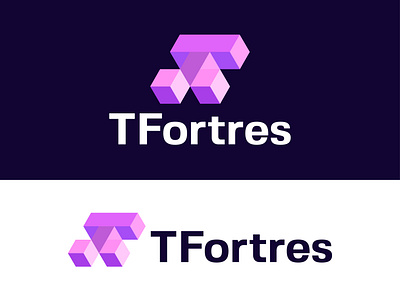 T + F ( Fortress ), fortified, Isometric, 3D, Cubes, geometric 3d a b c d e f g h i j k l m n o p architecture b c f h i j k m p q r u v w y z brand identity branding castle colorful logo cubes ecommerce fortified fortress geometric logo isometric logo logo design logodesign logos modern logo simple logo