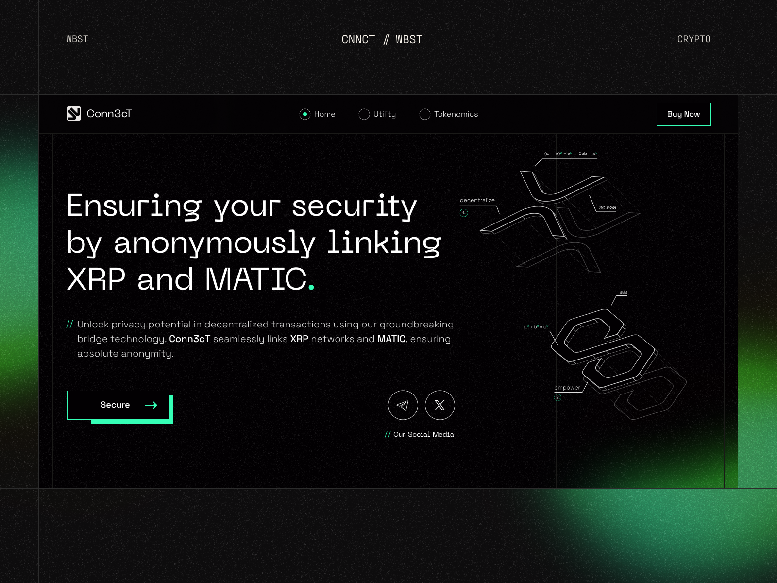 Conn3cT // Website blacklead blacklead studio business coin color crypto design illustration landing page money nft product transitions web website