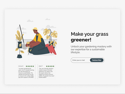 Gardening education landing page animation dail dailyui design desktop gif headline illustration landing landing page text input ui ux