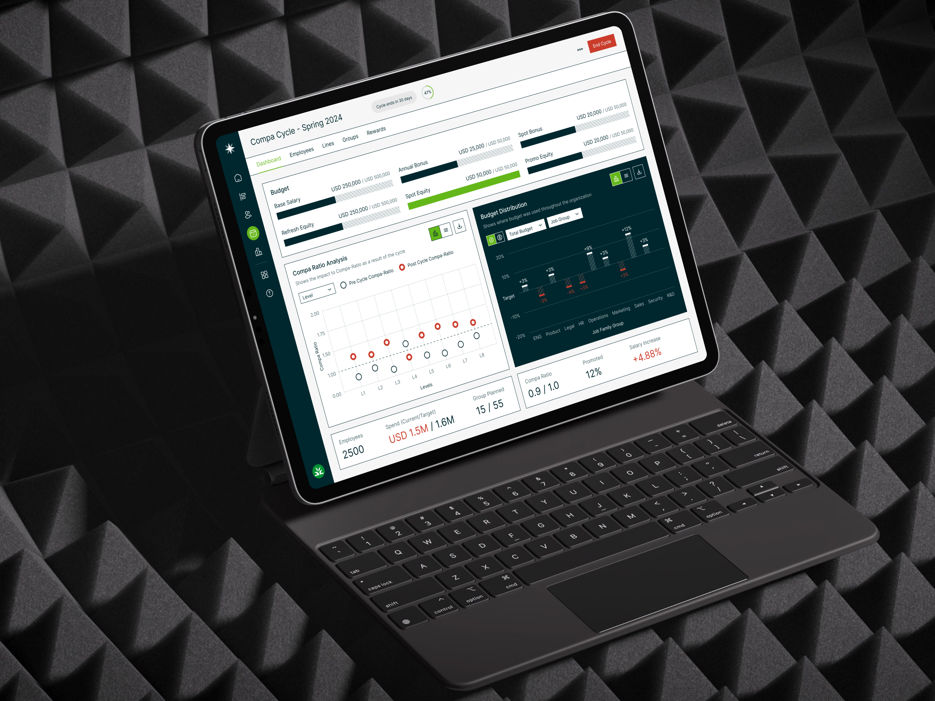 CompJoy Light Dashboard compensation compensation programm dashboard dashboard design dashboard ui design employee management product product design project management saas salary statistics task management time management ui uiux web web dashboard website