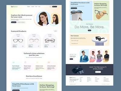 EyeOptics Website Design branding digitaldesign eyeweardesign eyewearoptics fashion figma graphicdesign ui uiux userexperience webdesign websitedesign