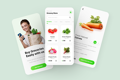 Grocery App UI Design app app design application design grocery mobile app online shop top trend trending ui ux web