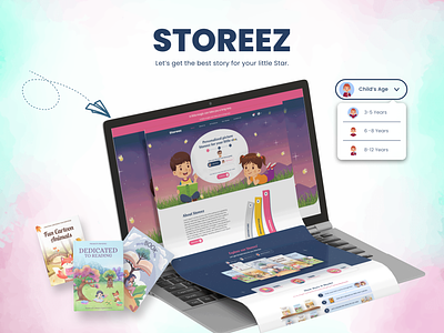 STOREEZ - Story Book Website Design book branding children clean colorful design graphic design kid modern new storeez story ui ux website