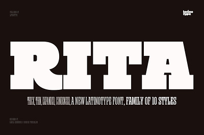 Rita Font editorial headline latinotype latinotype vintage logo packaging rita rita font slab slab serif title tv wood woodtype