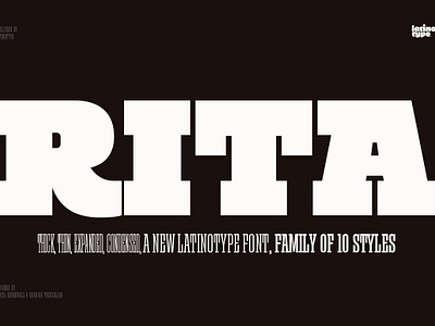 Rita Font editorial headline latinotype latinotype vintage logo packaging rita rita font slab slab serif title tv wood woodtype