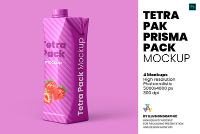 Tetra Pak Prisma Pack Mockup 3d 3d illustration 3d model 3d rendering advertising cap color change drink juice milky pack package packaging photo realistic prisma packing smal tetra pack tetra packbottle tetra pak prisma pack mockup tetrapak