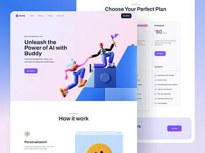 Buddy – AI Landing Page for UAVC 3d ai branding clean design illustration interface landing page minimal product services ui ui design user experience user interface ux ux design web web design website