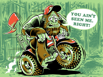 Sassy Swamper design illustration motorcycle racing sasquatch