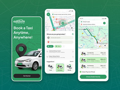 CabSwift Taxi Booking app branding car rental design graphic design logo mobile app taxi booking ui ux