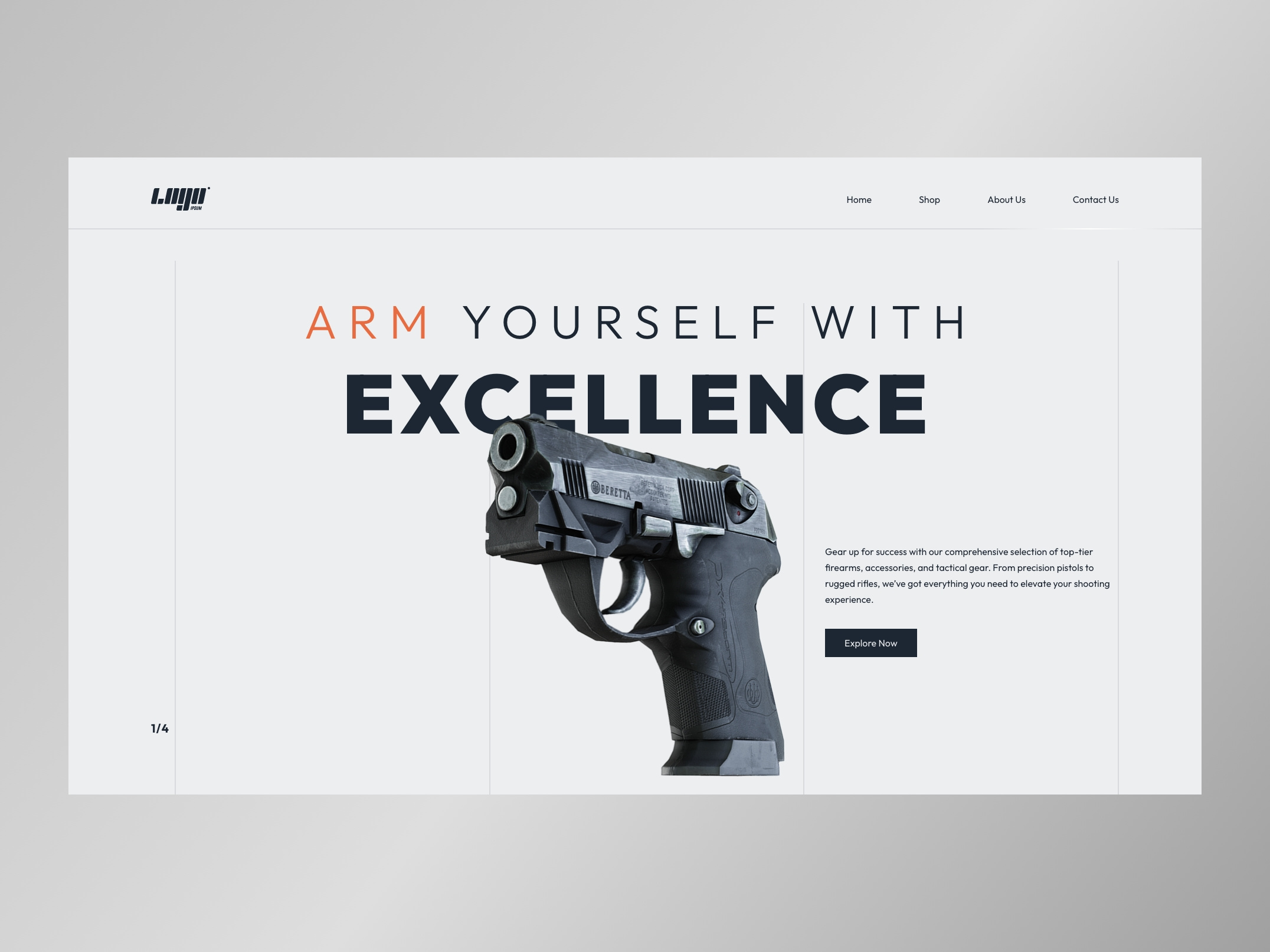 Gun Store - Interaction 3d animation design graphic design minimal web design mobile app motion graphics ui website design