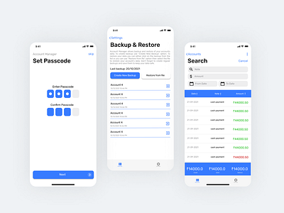 Account Expense Manager UI app design mobile ui
