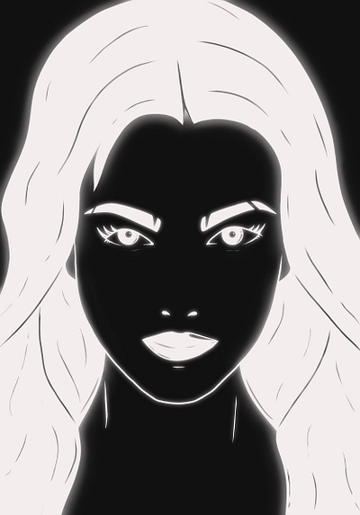 Glowing woman black and white