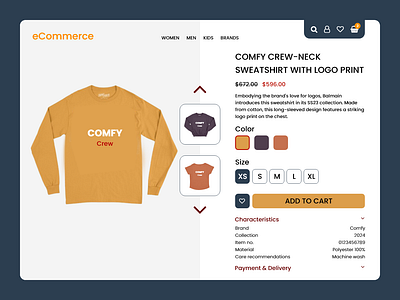 Clothing Store Product Page UI clothing store product page clothing store ui design ecommerce ui product page ui design ui ui design