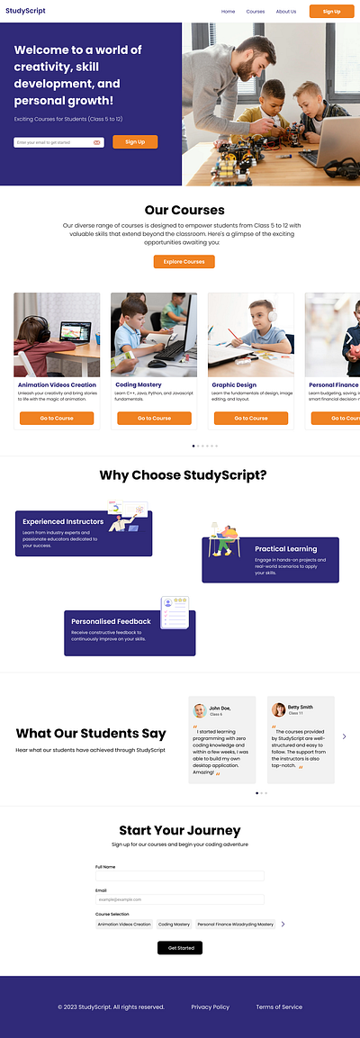 StudyScript Homepage branding graphic design ui