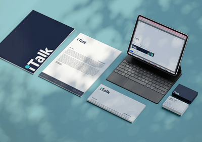 iTalk Brand Identity bllue brand identity branding business card corporate corporate identitie design email signature folder graphic design letterhead logo