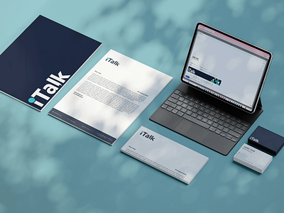 iTalk Brand Identity bllue brand identity branding business card corporate corporate identitie design email signature folder graphic design letterhead logo