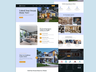 Real Estate Landing Page home design homepage house design illustration landing page real estate ui web