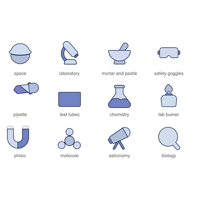 Science 2d animation curiosity design discovery exploration flat icon icons illustration inquiry knowledge motion research science scientific symbols visual