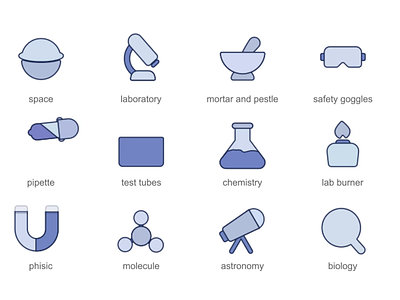 Science 2d animation curiosity design discovery exploration flat icon icons illustration inquiry knowledge motion research science scientific symbols visual
