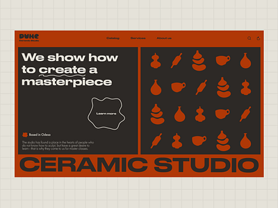 Сeramic studio hero section ceramic studio ceramic studio website design figma hero hero section landing page pottery ui ux web web design web designer