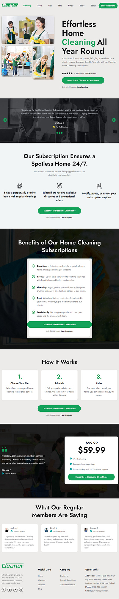 Cleaner - [Home Cleaning Service] Website graphic design logo ui