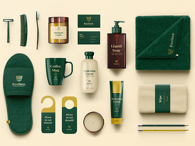 Hotel Branding Mock-Up Package branding branding mockup comb design full hand creme hotel branding mock up package hotel mockup identity isolated kit mock mug pack package razor shampoo slippers template towel