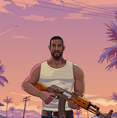 GTA San Andreas - CJ art character design fanart gta hero illustration illustrator vector