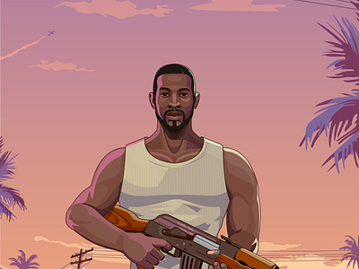 GTA San Andreas - CJ art character design fanart gta hero illustration illustrator vector