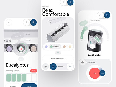 Relax - Smart Diffuser Speaker Application UI