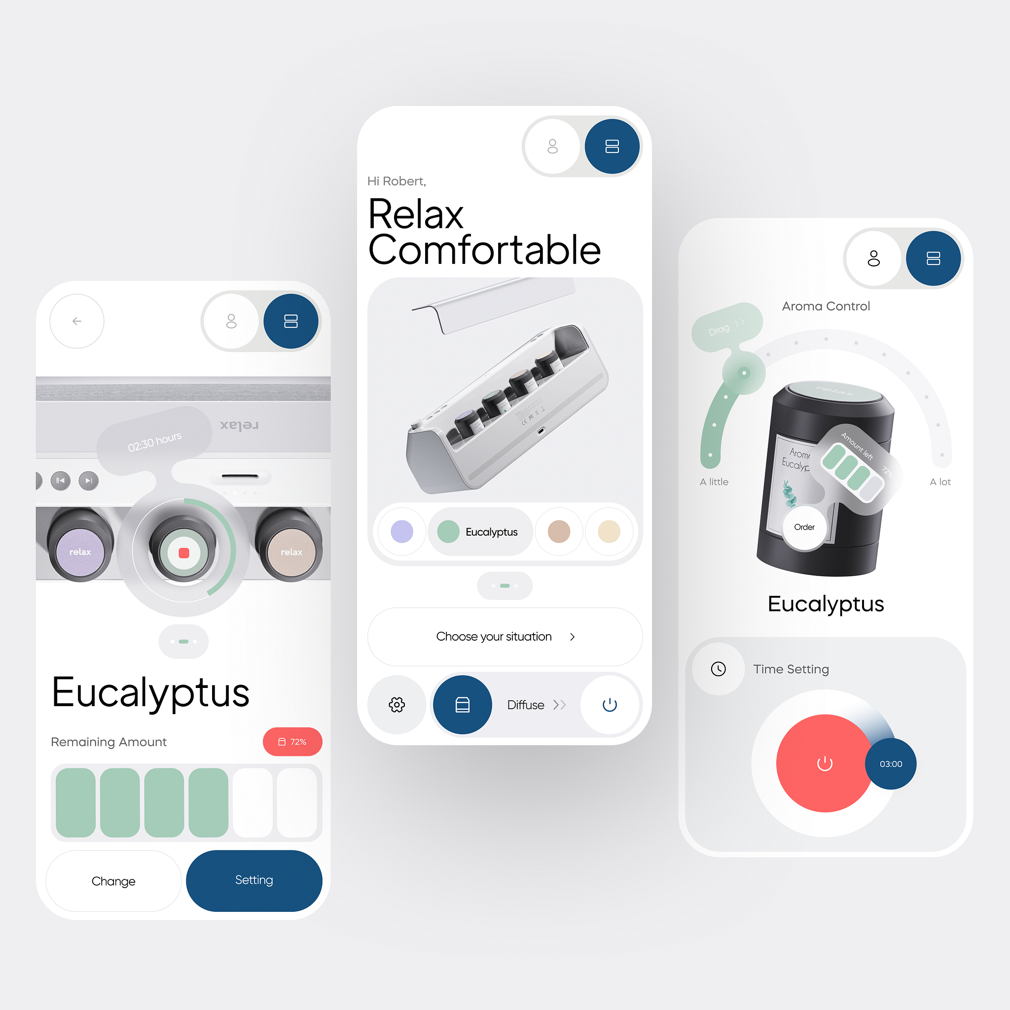 Relax - Smart Diffuser Speaker Application UI by Nexique on Dribbble