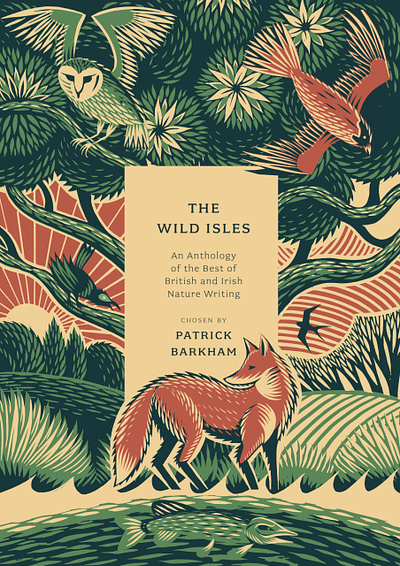 Wild Isles 2d animal book cover botanical digital drawn flat folioart illustration lino cut nature pattern printing wildlife